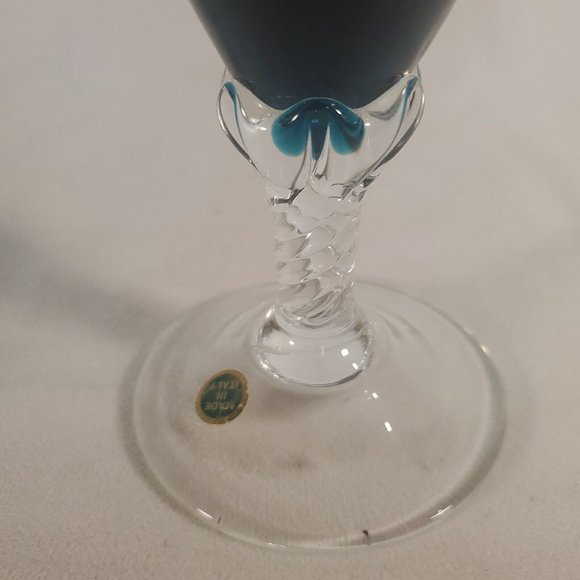 Vintage MCM Italy Empoli Turquoise Blue 14” Ewer Decanter Chipped Stopper RARE - Picture 12 of 16